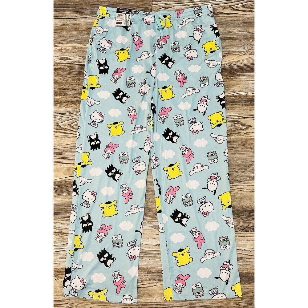 SANRIO HELLO KITTY & FRIENDS 2XL 2X (44-46) SLEEP PAJAMAS PANTS NEW SOFT BLUE